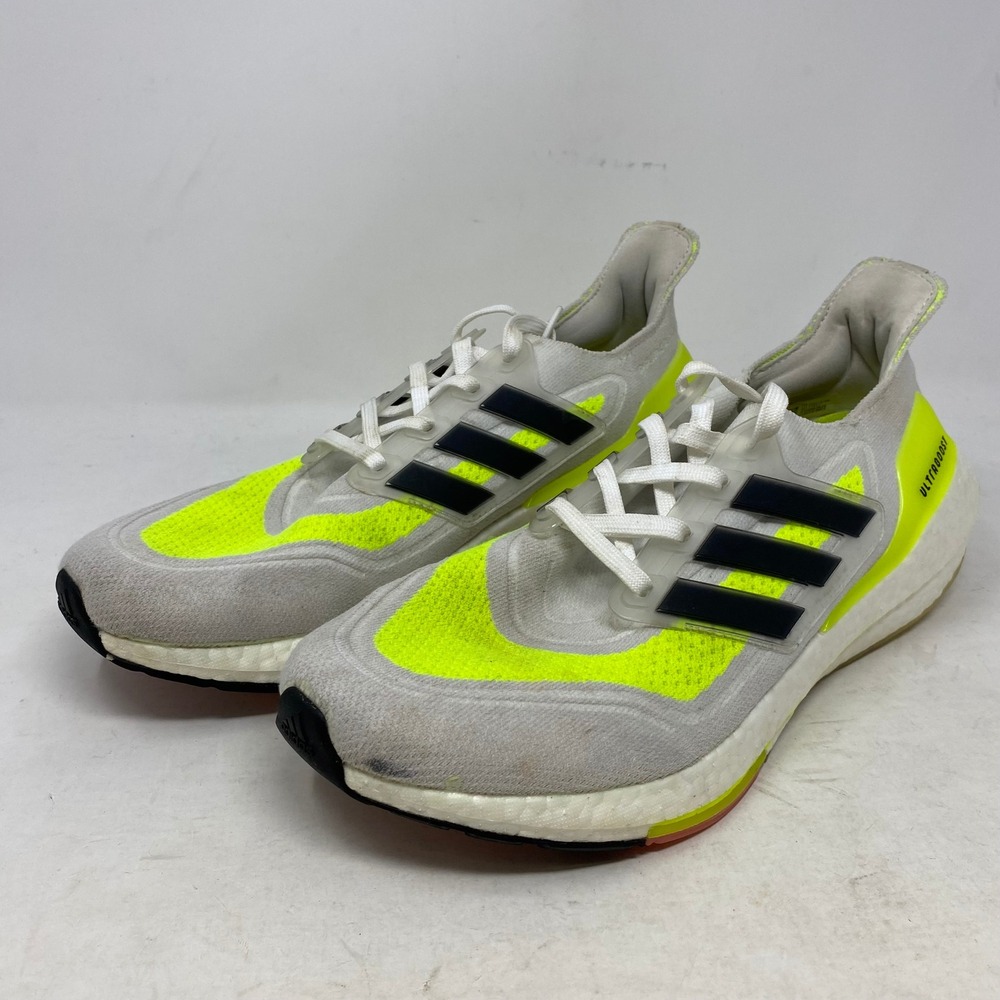 Adidas‎ Ultraboost 21 Mens 11 Solar Yellow White Running Shoes Sneakers FY0377